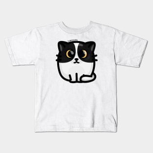 Chonky Boi - Kitty (Black and White) Kids T-Shirt